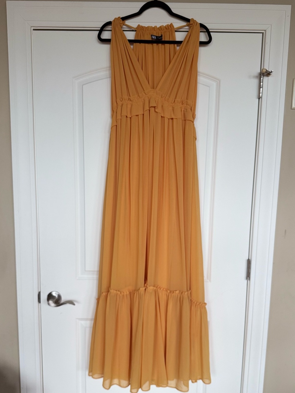 Zara Boho Golden Marigold Maxi Dress Size M